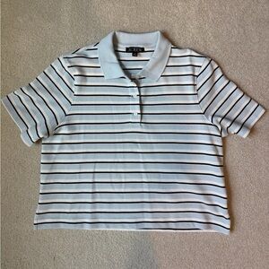 J. Crew Piqué cropped polo shirt in stripe